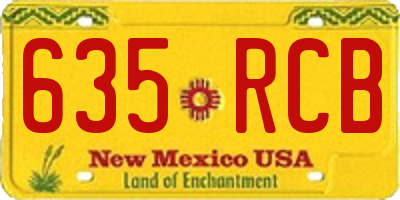 NM license plate 635RCB