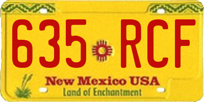 NM license plate 635RCF