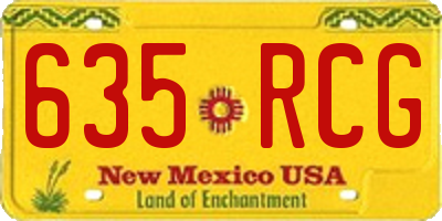 NM license plate 635RCG