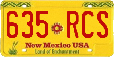 NM license plate 635RCS