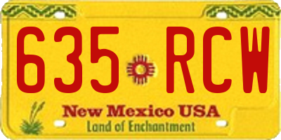 NM license plate 635RCW