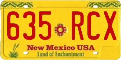 NM license plate 635RCX