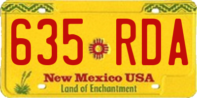 NM license plate 635RDA