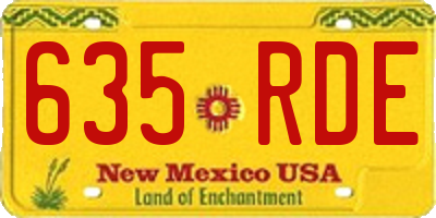 NM license plate 635RDE