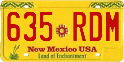 NM license plate 635RDM
