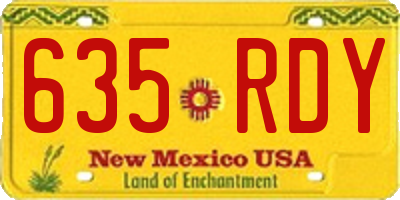 NM license plate 635RDY
