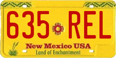 NM license plate 635REL