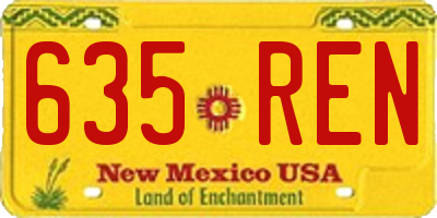 NM license plate 635REN