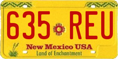 NM license plate 635REU