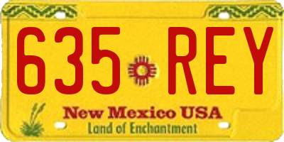 NM license plate 635REY