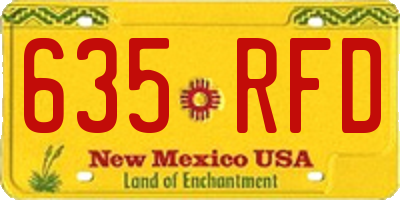 NM license plate 635RFD