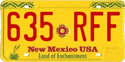NM license plate 635RFF