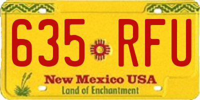 NM license plate 635RFU