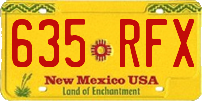 NM license plate 635RFX