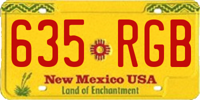 NM license plate 635RGB