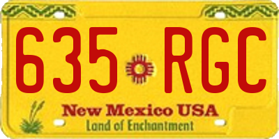 NM license plate 635RGC