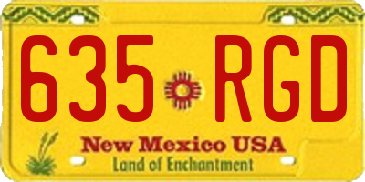 NM license plate 635RGD