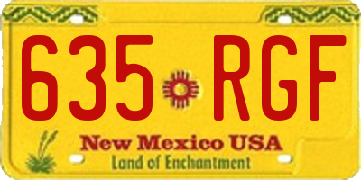 NM license plate 635RGF