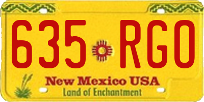 NM license plate 635RGO