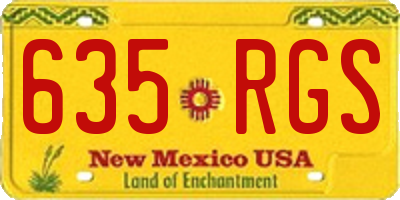 NM license plate 635RGS