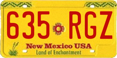NM license plate 635RGZ
