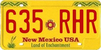 NM license plate 635RHR