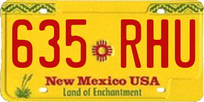 NM license plate 635RHU