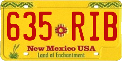 NM license plate 635RIB