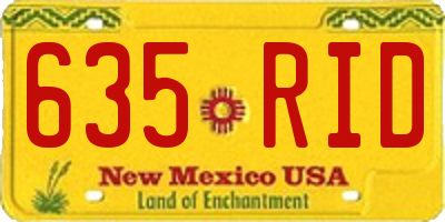 NM license plate 635RID