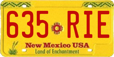 NM license plate 635RIE