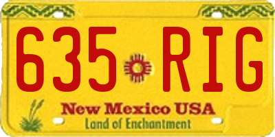 NM license plate 635RIG