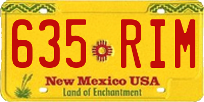 NM license plate 635RIM