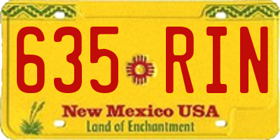 NM license plate 635RIN