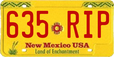 NM license plate 635RIP