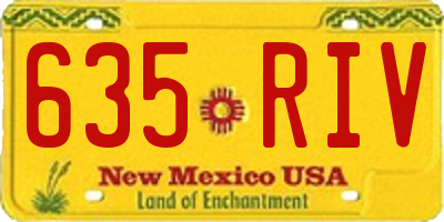 NM license plate 635RIV
