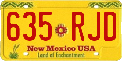 NM license plate 635RJD
