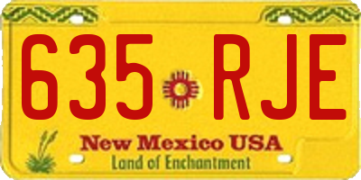 NM license plate 635RJE