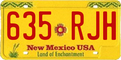 NM license plate 635RJH