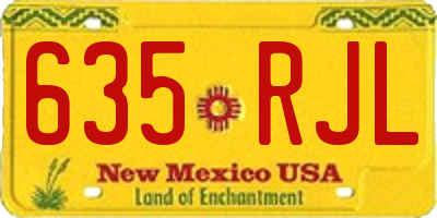 NM license plate 635RJL