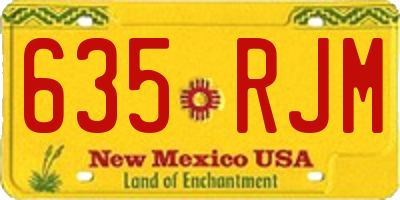 NM license plate 635RJM