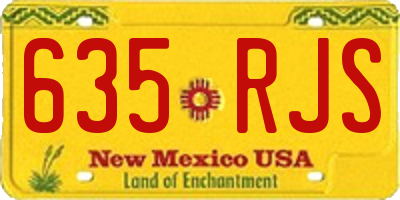 NM license plate 635RJS