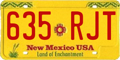 NM license plate 635RJT