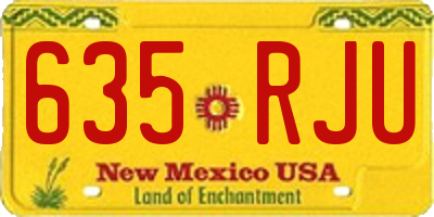 NM license plate 635RJU