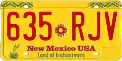 NM license plate 635RJV
