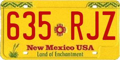 NM license plate 635RJZ