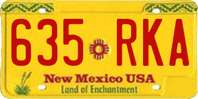 NM license plate 635RKA