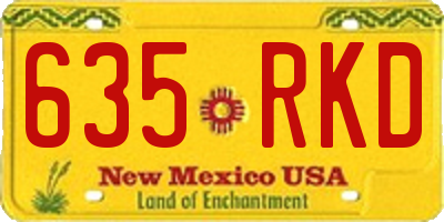 NM license plate 635RKD