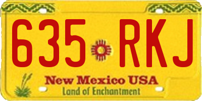 NM license plate 635RKJ