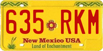 NM license plate 635RKM