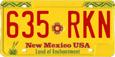 NM license plate 635RKN